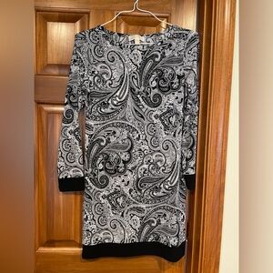 Michael Kors Black White Sz Small Paisley Dress
